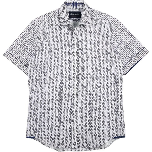 Robert Graham Other - Robert Graham MAXCY Short Sleeve Sport Shirt  Tailored Fit Large NWOT Military